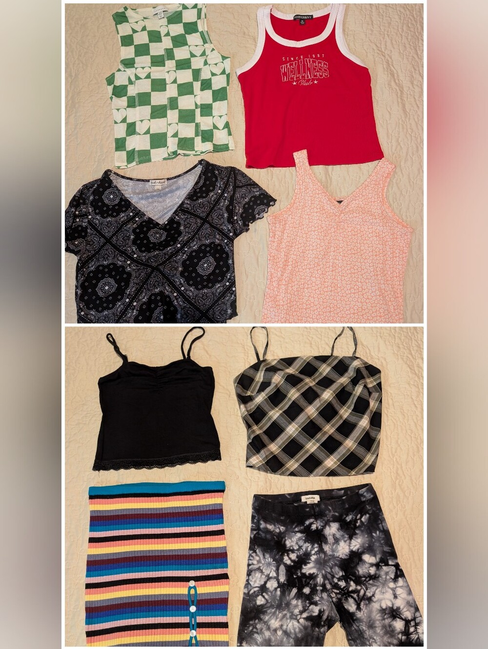 (Lot of 9) Tank Tops, Shirts, Skirt, Shorts Women's Size XS/Small